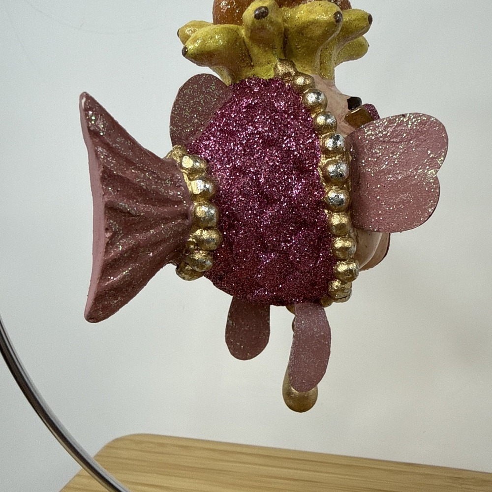 Katherines Collection Pink Kissing Fish Christmas Ornament Banana Fruit Crown - Picture 6 of 9